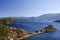 Lige Peninsula in Lugu lake blue water and high sky