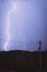 Lighning thunderstorm and electricity pillar