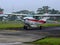 Light aircraft on small runway