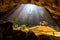 Light beam in cave