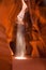 Light beam in upper Antelope Canyon in Arizona
