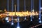 Light beams, which symbolize activist\\\'s souls killed during Euromaidan in Kyiv, Ukraine, 20-02-2020