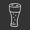 Light beer glass with froth chalk icon. Traditional alcohol beverage, foamy ale, lager pint isolated vector chalkboard