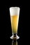 Light beer in tall glass