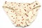 A light beige colored woman panties with small orange and brown heart printings