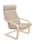 Light beige wood and fabric armchair