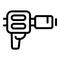 Light blaster icon outline vector. Fantasy effect weapon