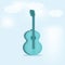 Light blue acoustic guitar