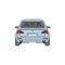 Light blue car from back view - cartoon drawing of empty automobile vehicle