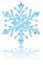 Light blue crystal snowflake on glossy white