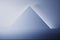 Light blue illustration with pyramid trinagle geometric shape