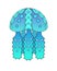 Light blue jellyfish with gradient - vector full color picture. Cartoon stylized vector jellyfish - marine animal for underwater i