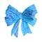 Light blue mulberry paper bow on white