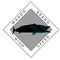 A light blue outlined wahoo fish with brand logo