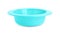 Light blue plastic baby plate isolated. First food