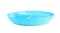 Light blue plastic baby plate with sections isolated. First food