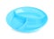 Light blue plastic baby plate with sections isolated. First food