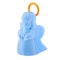 Light blue prayer baby angel with golden halo