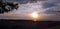 Light blue sky peeking through the setting sun over Florida wetlands