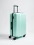 Light blue suitcase.