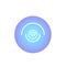 Light blue technological sense button.