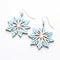 Light Blue Wooden Snowflake Dangle Earrings - Exquisite Craftsmanship