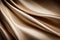 Light Brown Silk Satin Fabric, Draped With Soft Folds Vintage Style Background For Design, With Panoramic Display. Generative AI