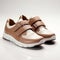 Light Brown And White Sneakers With Two Straps - High-quality Uhd Image