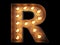 Light bulb alphabet character R font
