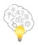 Light bulb with app cloud vector