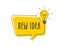 Light bulb banner with speech bubble or quick tips badge. Idea or tooltip concept with lightbulb. Flat style. Vector
