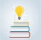Light bulb on books icon. education concepts, vector illustration design