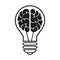 Light bulb with a brain icon. Vector illustration eps10