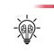 Light bulb with brain idea concept vector icon.