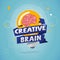 Light bulb with brain inside creative brain and idea concept - v