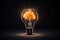 light bulb and bright idea concept. glowing smart brain. Vision, Brilliance, Imagination, Breakthrough, Concept, Problem-Solving