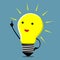 Light bulb character, insight