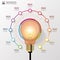 Light bulb with circle elements for infographic. Vector illustration