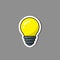 Light bulb color sticker. Design element for stickers, card, posters, emblems, web design