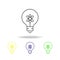 light bulb colored icons. Element of science illustration. Thin line illustration for website design and development, app