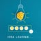 Light bulb concept, having a new idea, brainstorming, start up business, creative marketing, education, progress bar