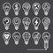 Light bulb concept line icons style.