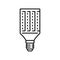 Light bulb and corn SMD diode LED lamp line icon