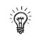 Light bulb - creative sketch draw vector illustration. Electric lamp logo sign