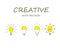 Light bulb creative vector illustration set. Lightbulb creativity logo, isolated on white.