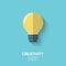 Light bulb creativity symbol in modern flat design