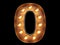 Light bulb digit alphabet character 0 zero null font