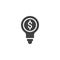 Light bulb with dollar inside vector icon