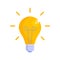 Light bulb. Electric lightbulb with rays of light. Concept of idea emergence. Vector