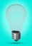 Light bulb empty blue focus cold for posters